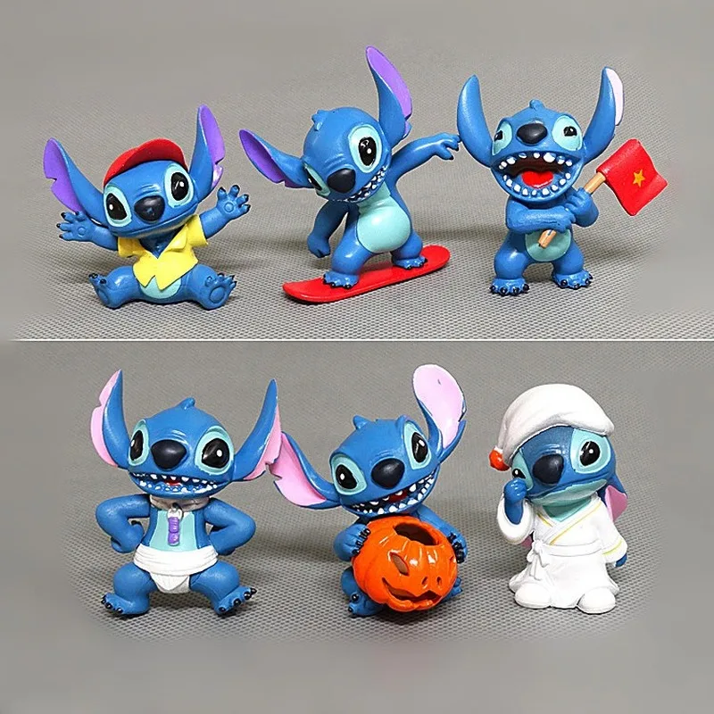 6 шт./компл. мультфильм Disney Хэллоуин Ститч тыква украшение для торта кукла детские