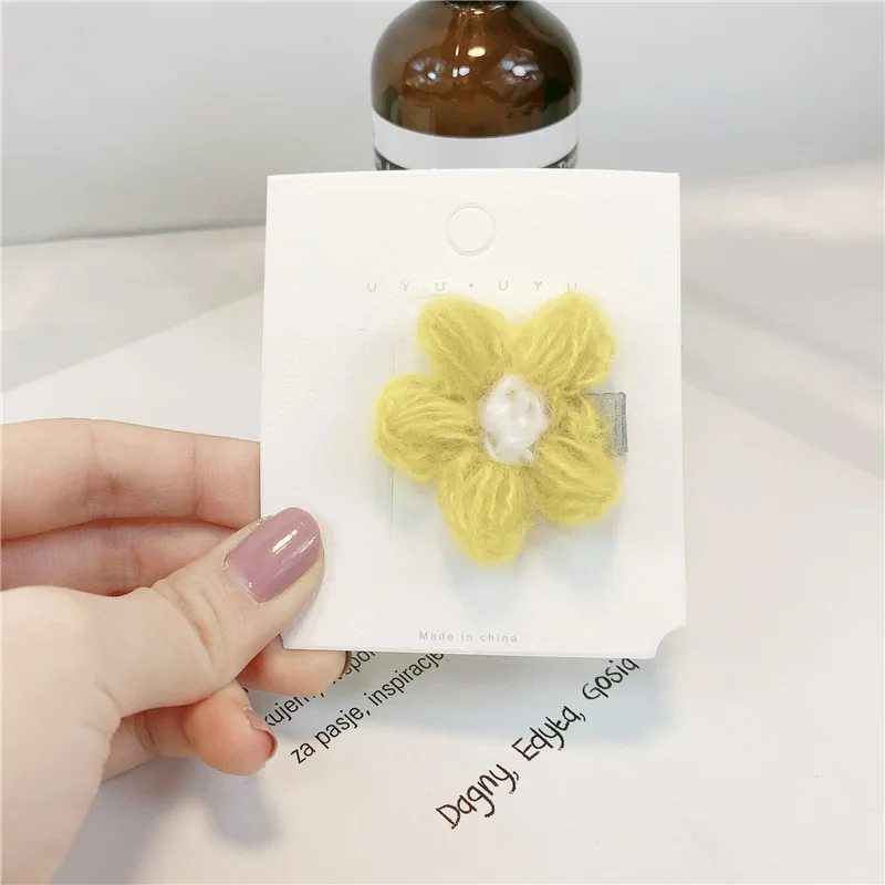 yellow Заколка для волос 2 шт. Детские аксессуары для волос cabelo acessorio lazos pelo bebe pelote de laine tricoter с бантом головные повязки для волос для девочек - Цвет: yellow