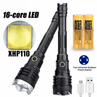 d2 led xhp160 16 core powerful flashlight torch xhp70 usb rechargeable newest tactical hunting flashlight flash light zoomable