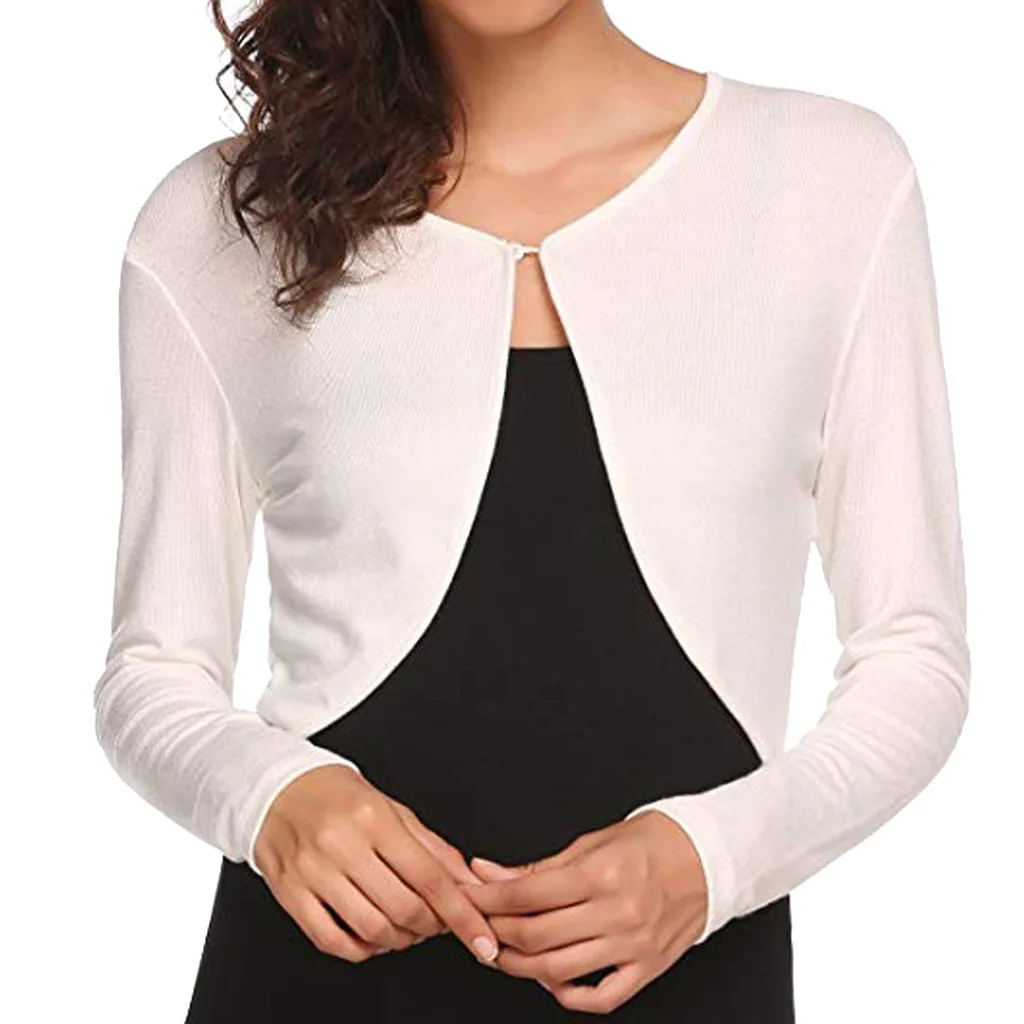 Вязаный свитер WEPBEL болеро Модный женский Укороченный трикотажный кардиган с