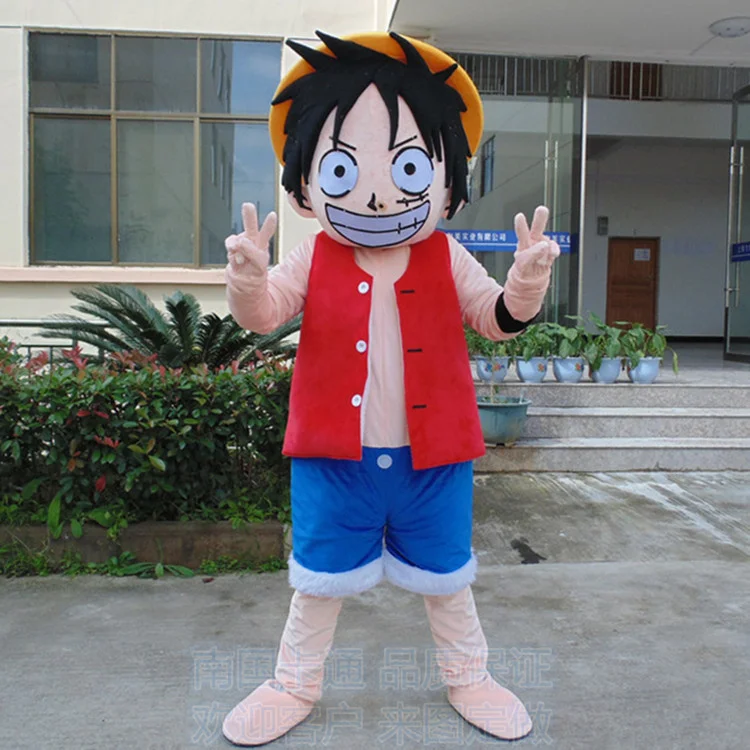 

Monkey D. Luffy Mascot Costume Cartoon Character Cosplay Outfits Adult Fancy Carnival Party Suit Birthday Halloween Gift
