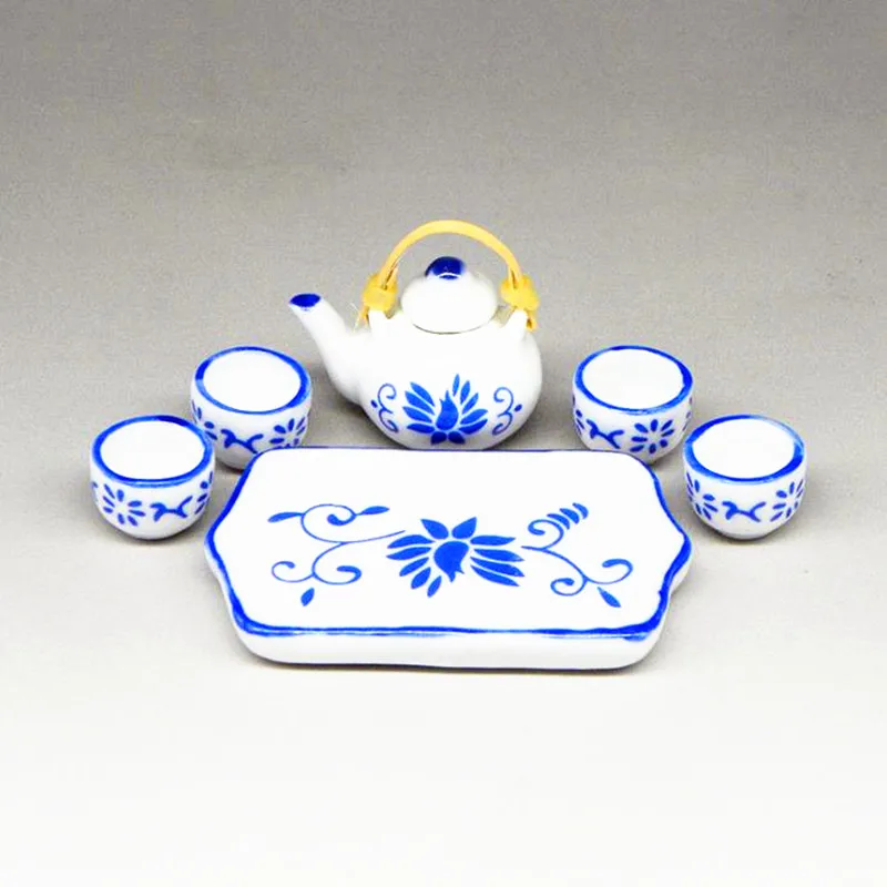 Мини керамический чайный набор сделай сам 1:12 кукольный дом кухня столовая