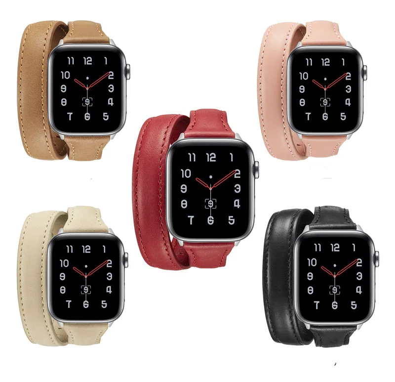 Модный тонкий ремешок для умных часов из натуральной кожи сменный Apple watch серии