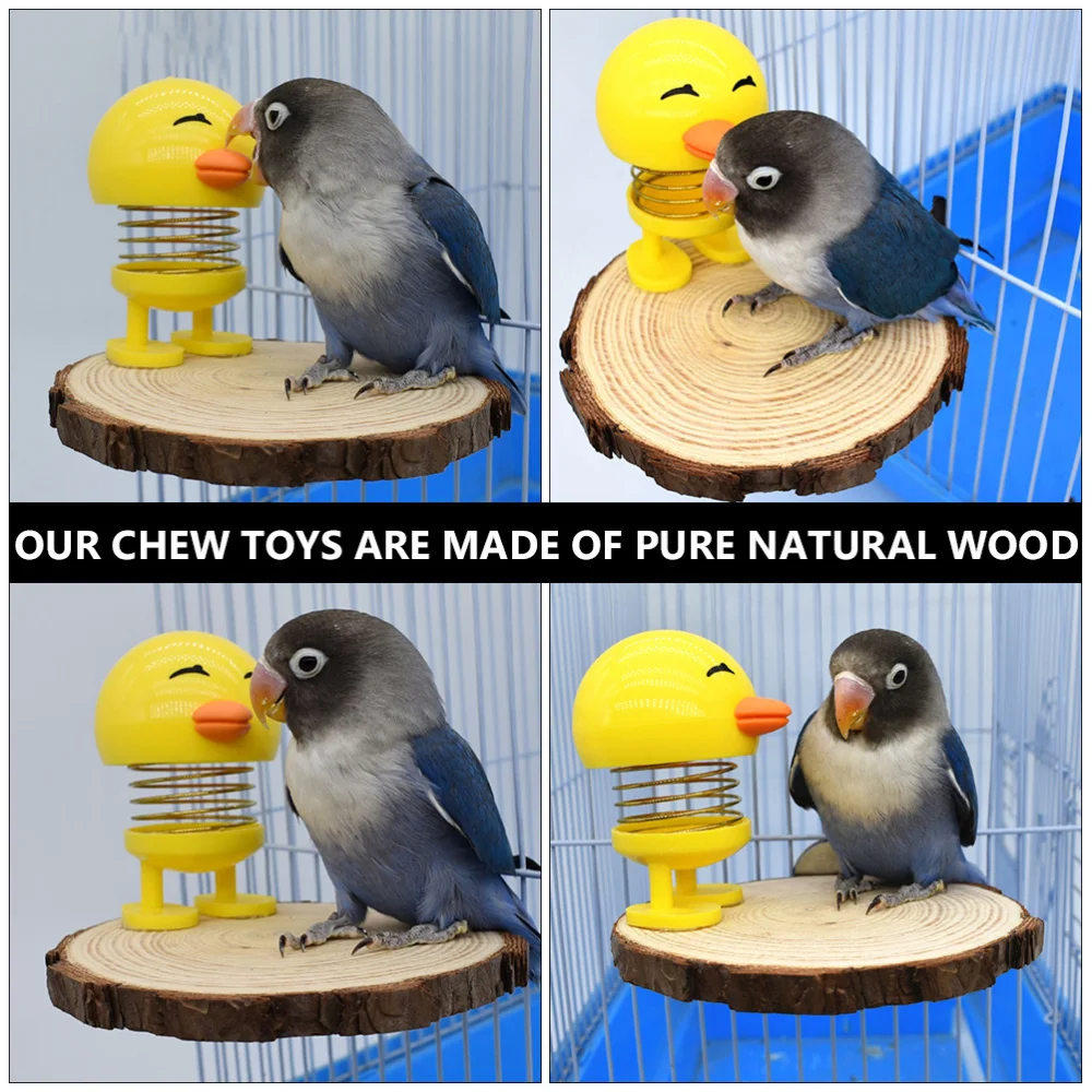 

Adorable Decorative Parrot Stand Board Bird Cage Wood Platform Accessories