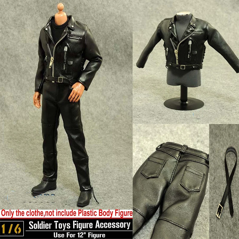 

ZYTOYS 1/6 Leather Black Jacket Clothes Suits Set For 12" Arnold Schwarzenegger Figure Man Body