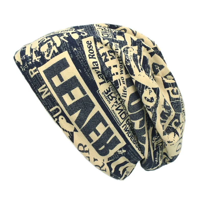 

Шапка-тюрбан с принтом букв, хлопковая эластичная шапка, в европейском и американском стиле, для охоты, модные уличные шапки для мужчин и жен...