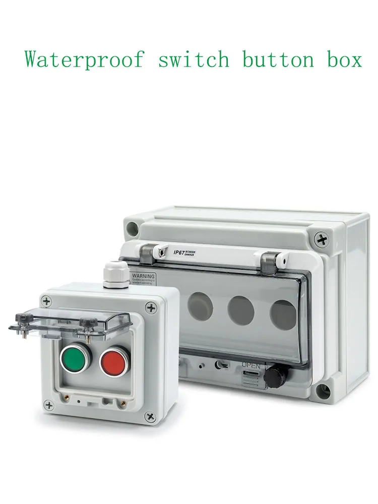 

ABS new material IP67 outdoor waterproof button switch box emergency stop control box start stop protection cover self reset