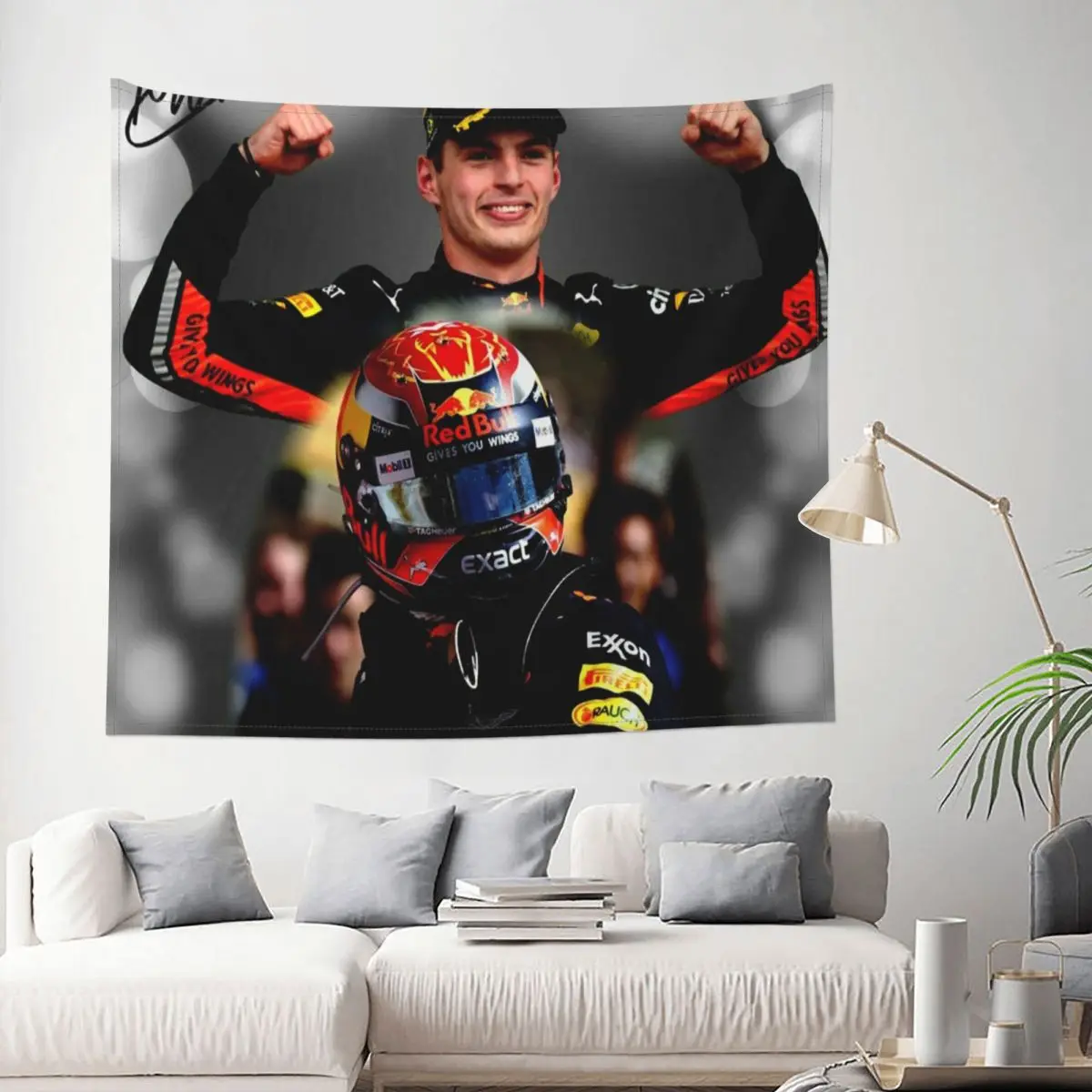 

Tapestry Congratulations MV Verstappen F1 Formula Decor Wall Room Home Decoration Hanging Bedroom Kawaii Cute Style