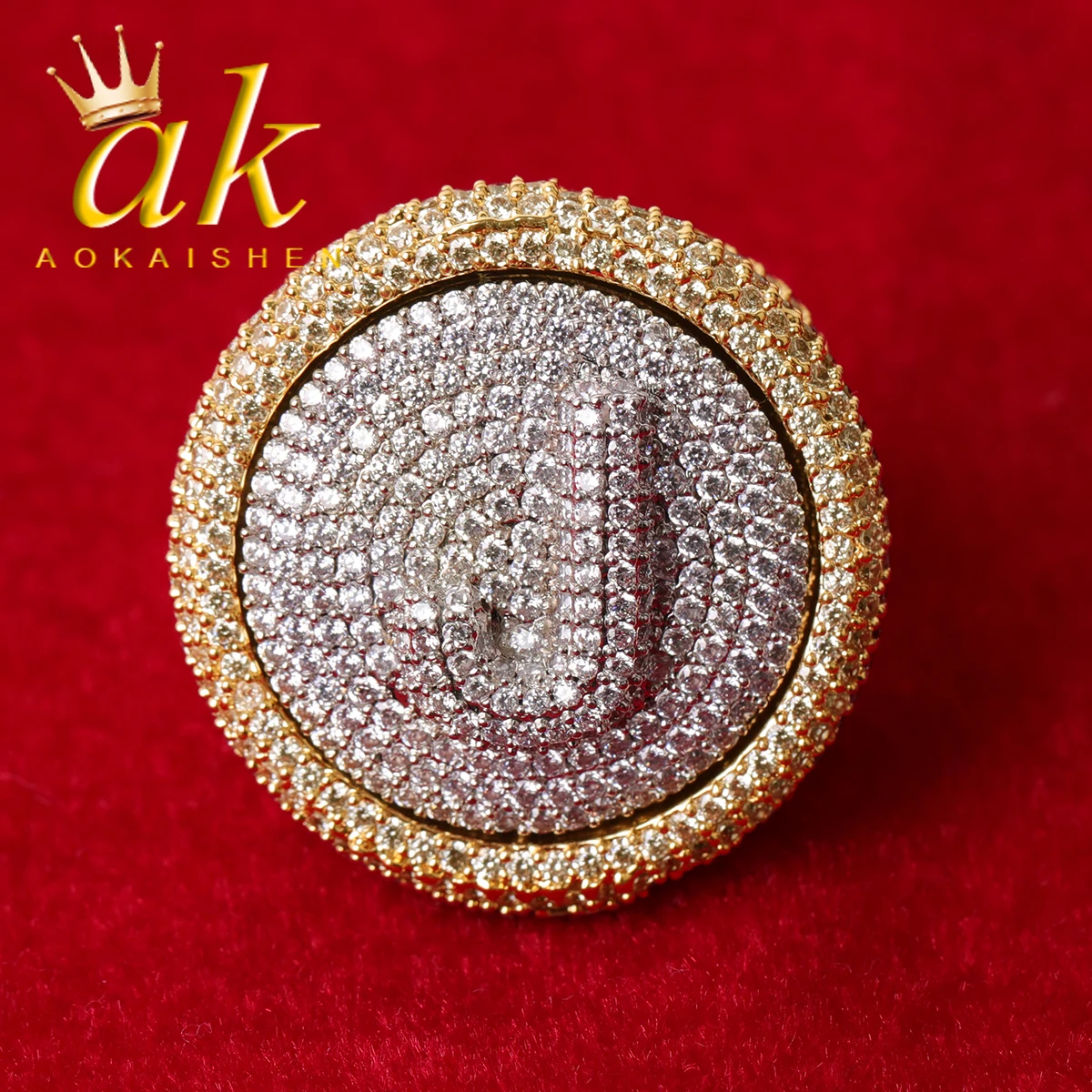 

Bubble Letter Custom Letter Ring Men Real Gold Plated Hip Hop Jewelry