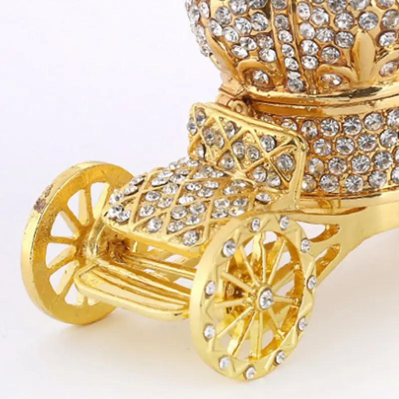 Золотая откидная карета коробка безделушка ручная роспись узоры