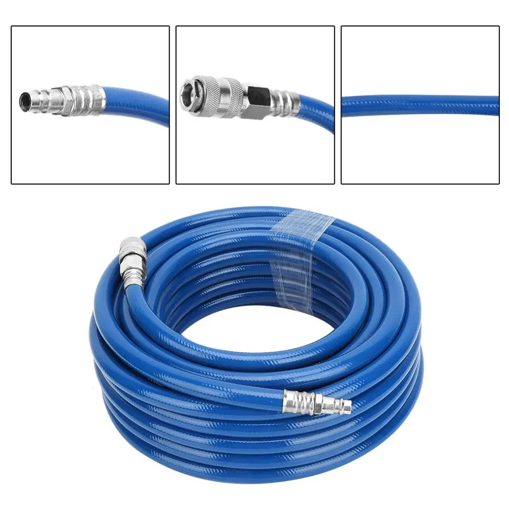 15Meter PVC Hose Air Pneumatic Tube Pipe Flexible Blue with Quick Connector Compressor Line Hos | Обустройство дома