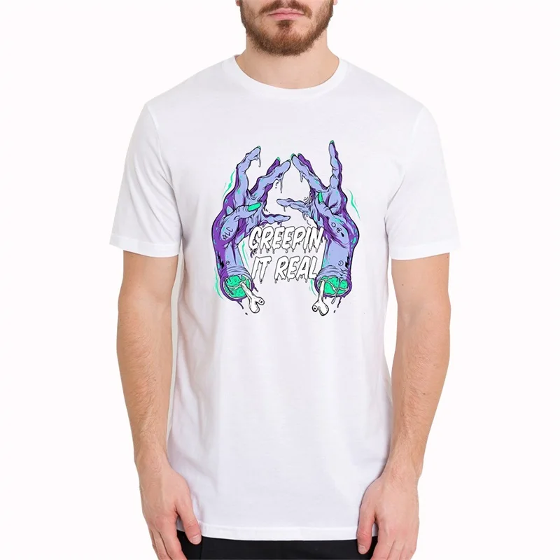 2019 лето Аниме зомби рука грепин это настоящая мужская футболка модные забавные