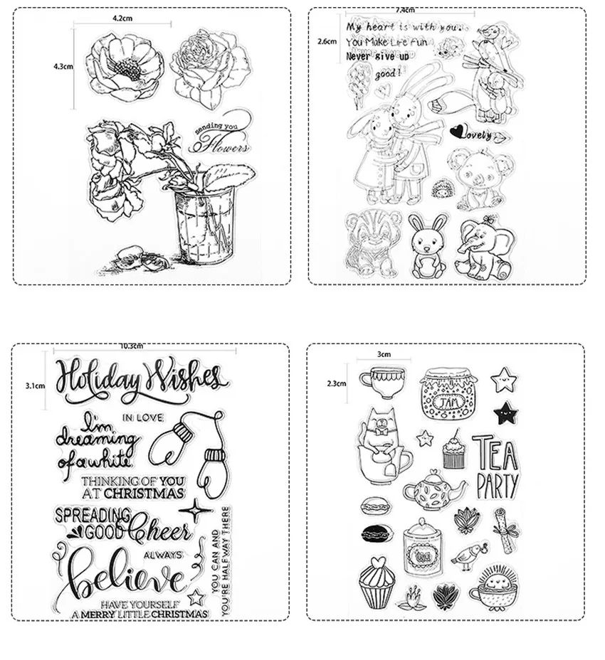 

Lucky bag 0.01 clear stamps special offer Transparent Clear Silicone Stamp/Seal DIY scrapbooking/photo clear stamp sheets