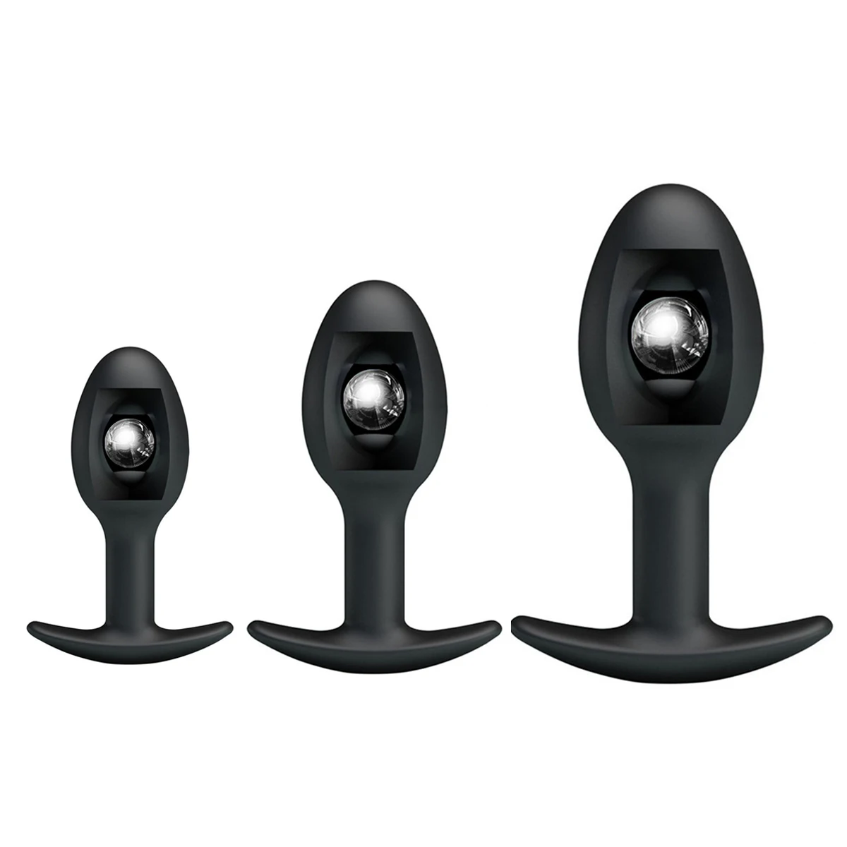 Анальный расширитель простаты силиконовый с металлическим шариком внутри для