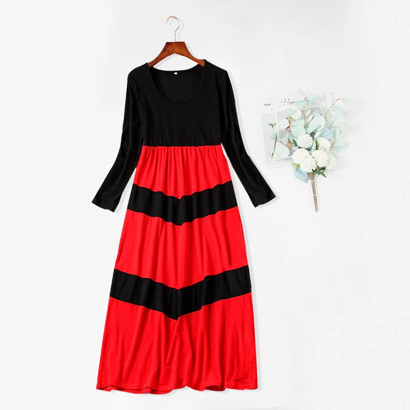 

Maternity Dresses 2021 Autumn New Mother Clothing Dress Long Sleeve Casual Womens Dresses Fashion Stitching Long Dress For Women