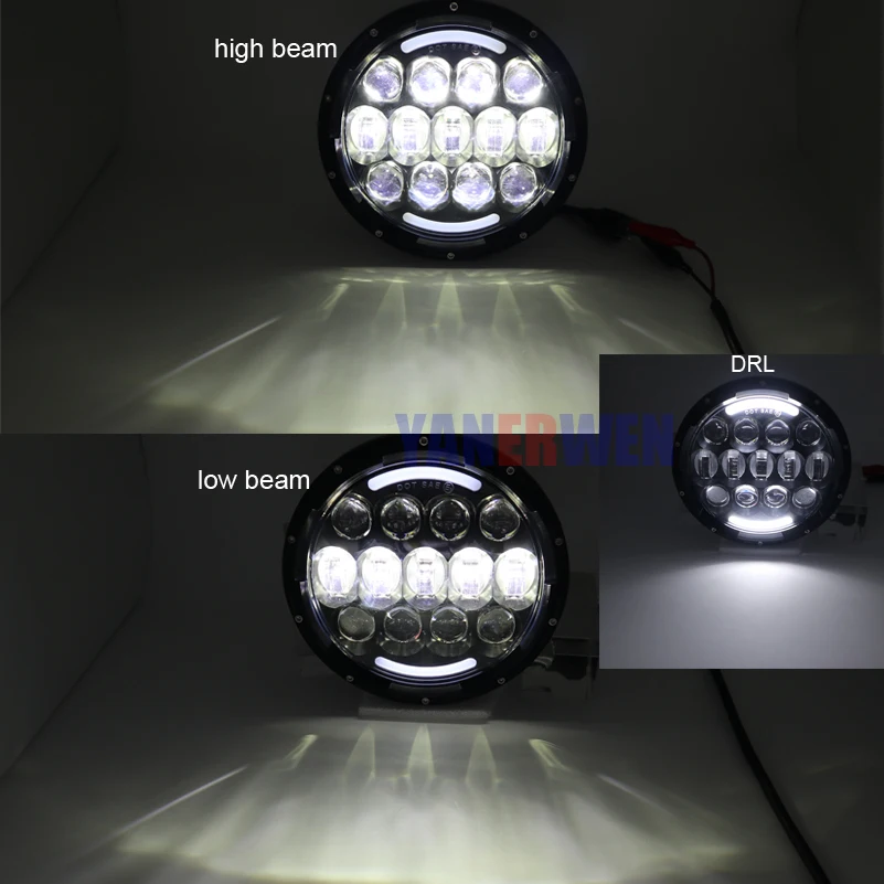 Цветная (RGB) фары 7 дюймов светодиодные высокой ближнего и дальнего света