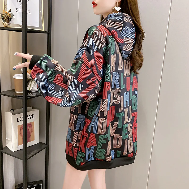 

2021 Autumn Winter New Women Hoodie Fashion Letter Print Sweatshirt Women Casual Loose Thick Fleece Hoodies High Quality