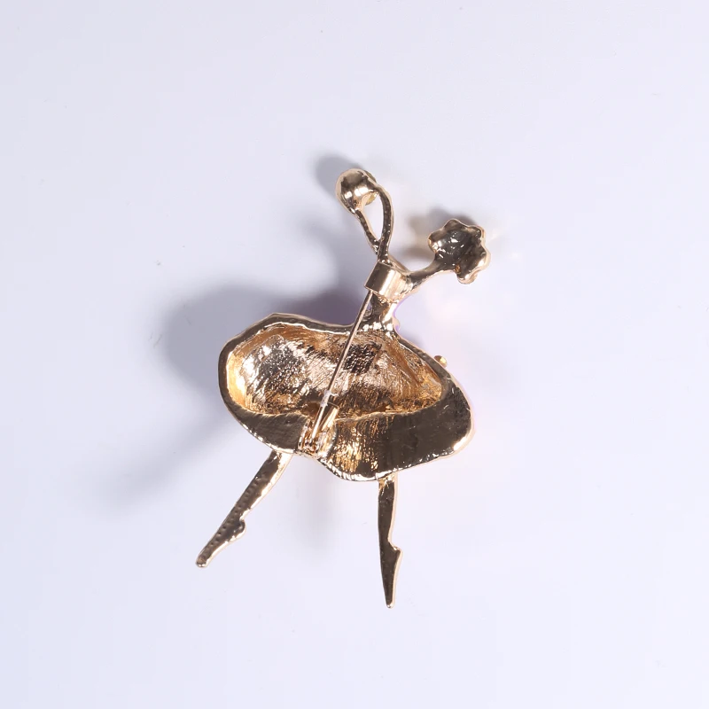 Модная Милая Изысканная брошь в виде танцующей девушки балерины стеклянные