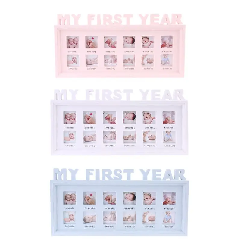 

Creative DIY 0-12 Month Baby "MY FIRST YEAR" Pictures Display Plastic Photo Frame Souvenirs Commemorate Kids Growing Memory Gift