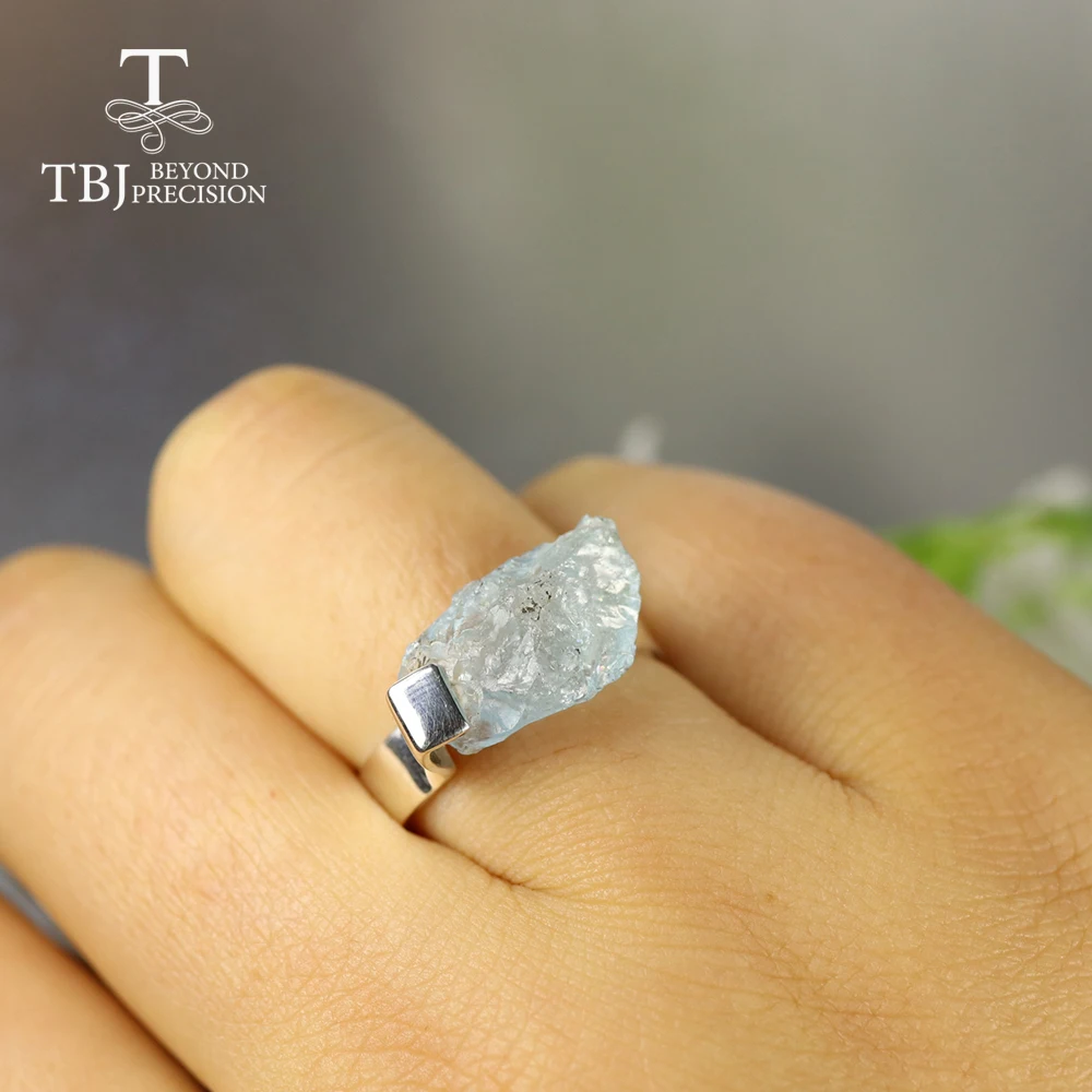 Женское кольцо с аквамарином TBJ ювелирное изделие ручного изготовления