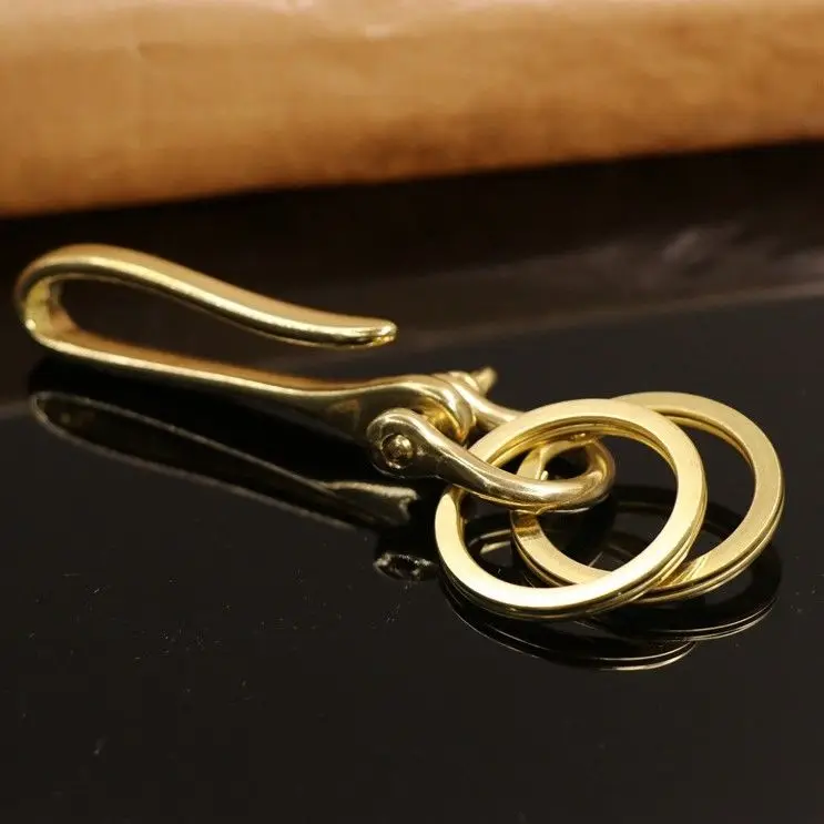 U-образный брелок для ключей из чистой меди золотистого металла Мужской Латунный