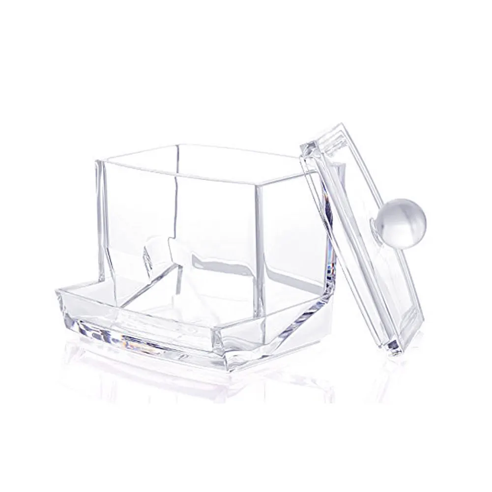 

Acrylic Cotton Swab Makeup Organizer Storage Box Portable Container Make Up Cotton Pad Holder Cosmetics Organizer Gift Swab Jar