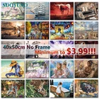 SDOYUNO живопись по номерам 40x50 см безрамные цифровые Painitng рисунки на картины по номерам раскраска по номерам декор для дома рисование по номерам DIY Фигура животные пейзаж