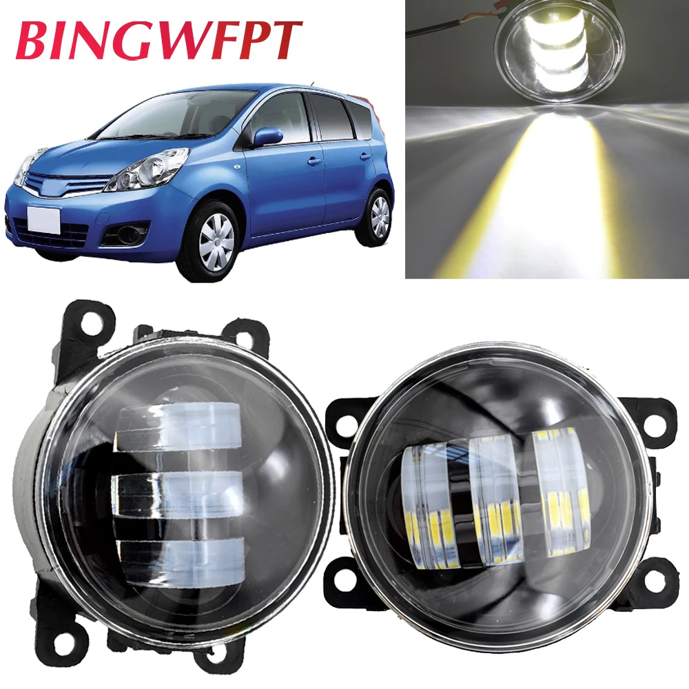 

BINGWFPT для Nissan Note E11 MPV 2006 2007 2008 2009 2010 2011 2012 автомобиля H11 светодиодсветодиодный Противотуманные фары высокой яркости 2 шт
