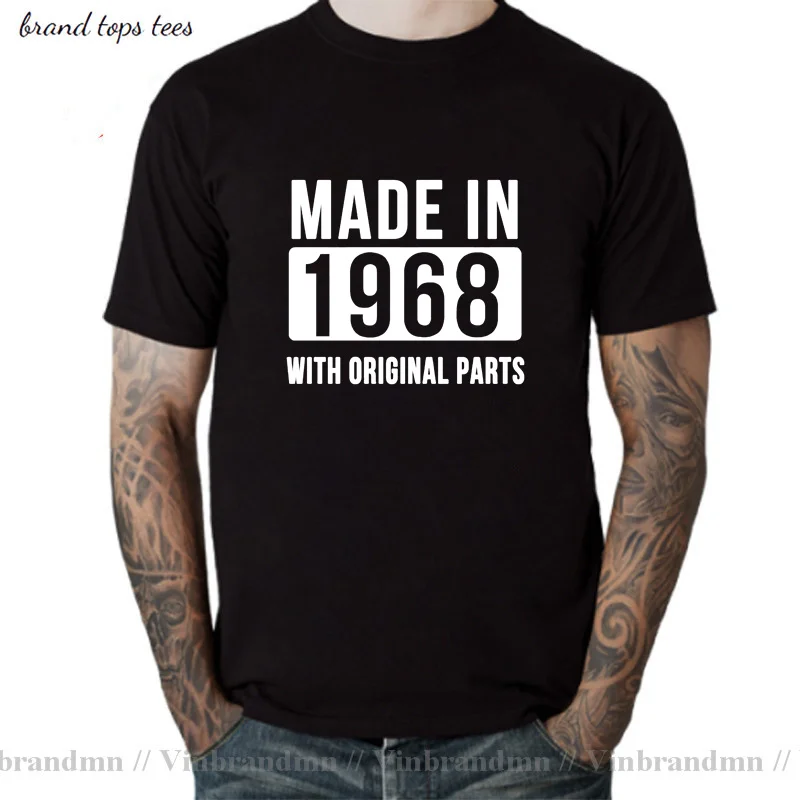 

Забавные мужские топы, футболки, сделанные в 1968 году, все оригинальные детали, футболка 52 года жизни, футболка с подарком на 50-й день рождения...