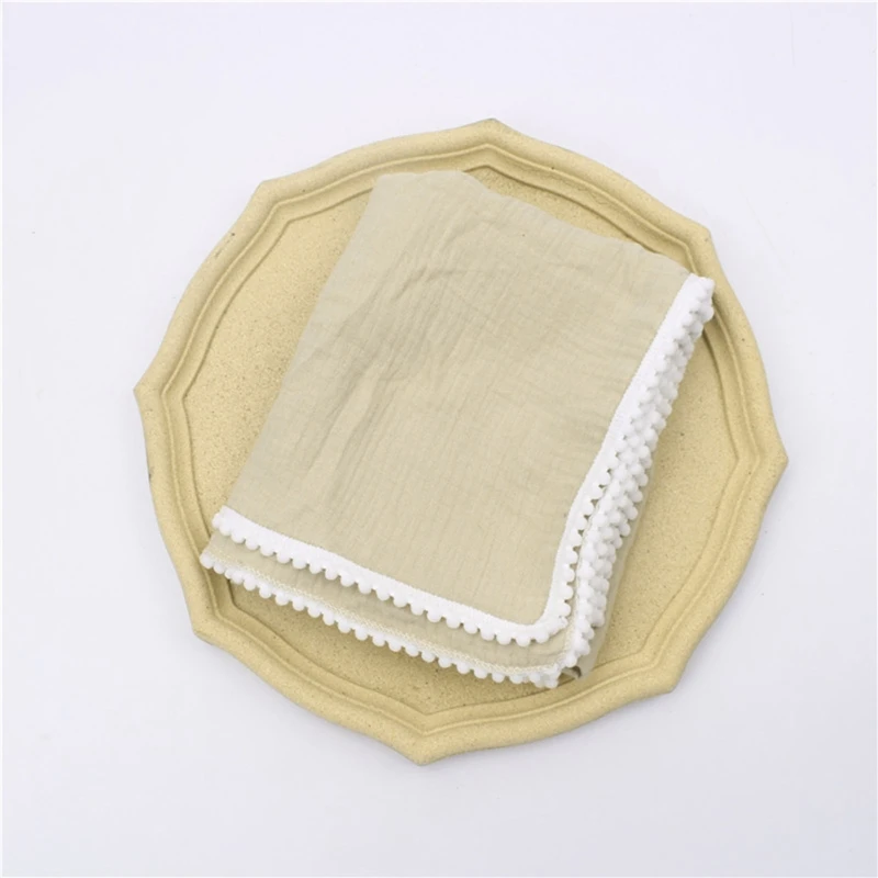 

Baby Ball Tassel Sleeping Swaddle Wrap Cotton Double Gauze Receiving Blanket Newborn Infant Photography Props Gifts