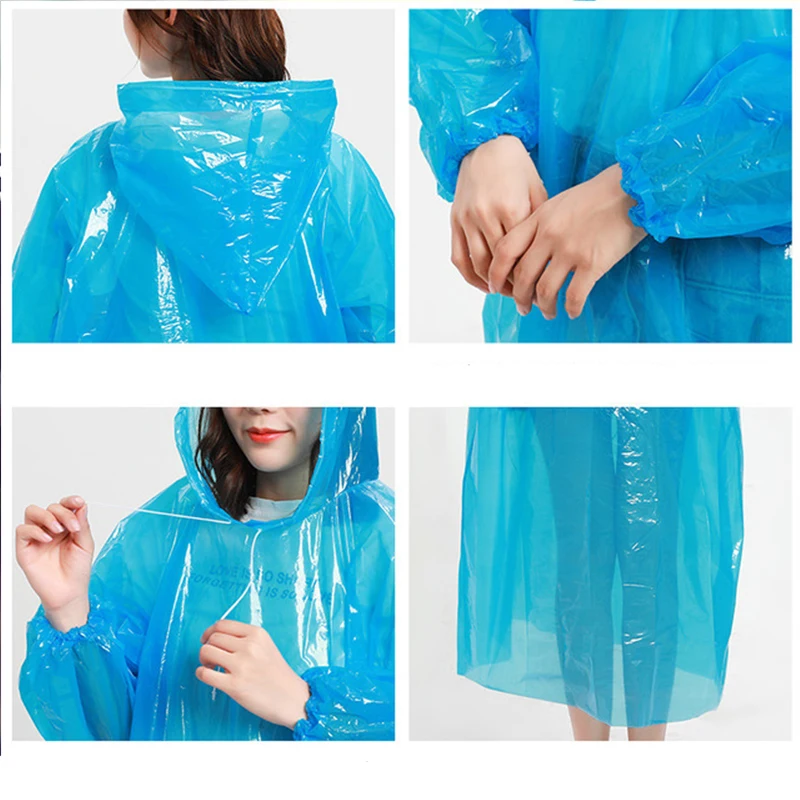 Портативный одноразовые EVA Водонепроницаемый плащ унисекс плотный дождевик