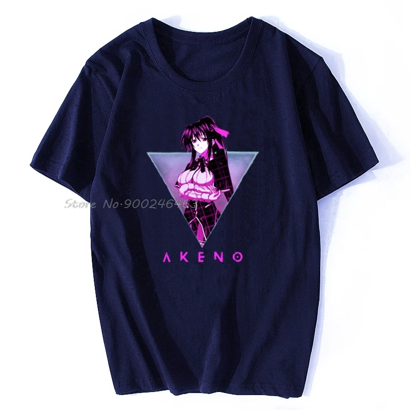 Мужская футболка Akeno Himejima Highschool DxD 80s аниме женская мужские хлопковые футболки