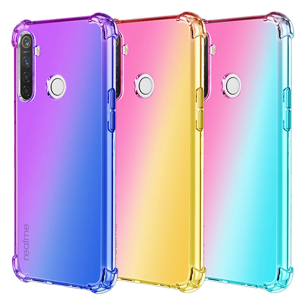 

Case Shockproof Cover for OPPO Reno 4 2Z 2 5G A8 A11 Silicone Gradient Soft Cover For Realme X50 Pro X50 X2 ACE Q X C2 Capa