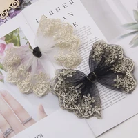 1yards 20cm wide lace embroidery organza stain ribbon big bow hairpin accessories diy craft