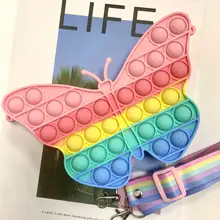Colorful Big Butterfly Fashion 2022 Bags Pop Fidget Reliver Stress Toy Push Bubble Antistress Game Toys for Adults Children New
