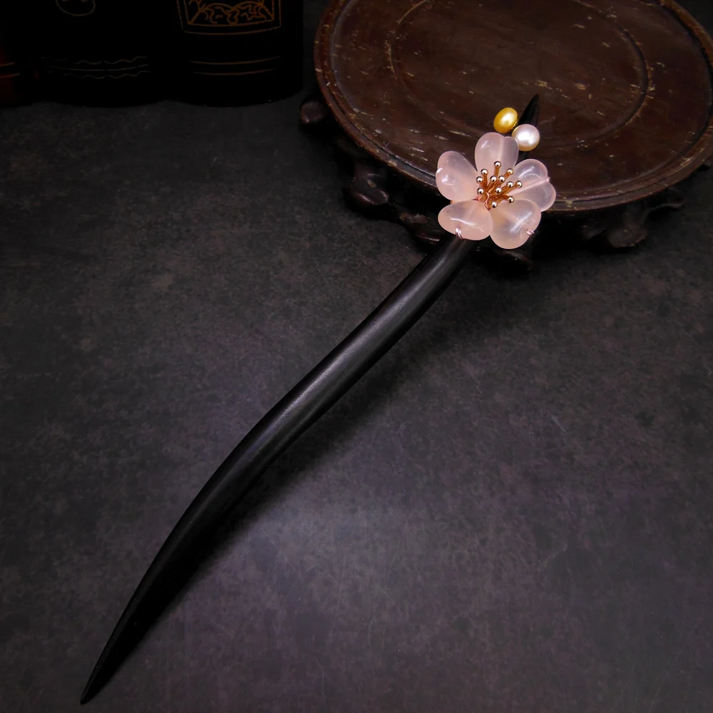 Цветочная деревянная шпилька для волос искусственные шпильки китайская
