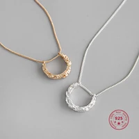 necklace 925 sterling silver concave and convex semicircular shape simple wild personality silver jewelry holiday gift
