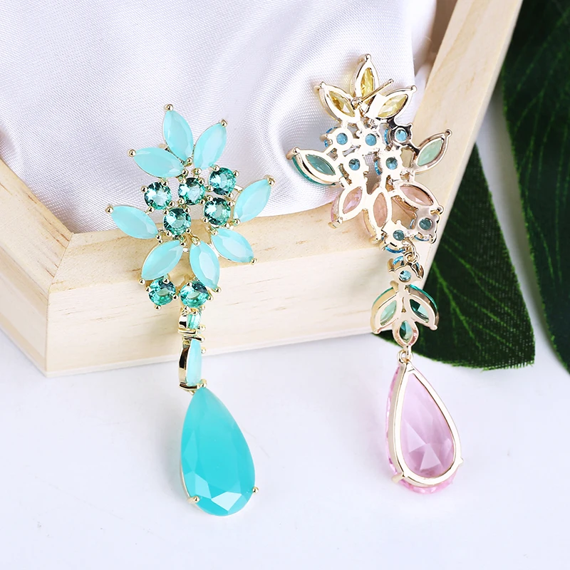 Новинка Разноцветные серьги подвески в виде больших капель воды красивые