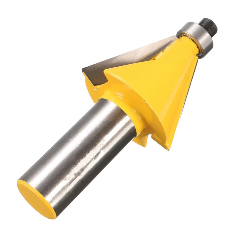 22.5 Degree Chamfer &amp Bevel Edging Wood Router Bit- 1/2 Inch Shank |