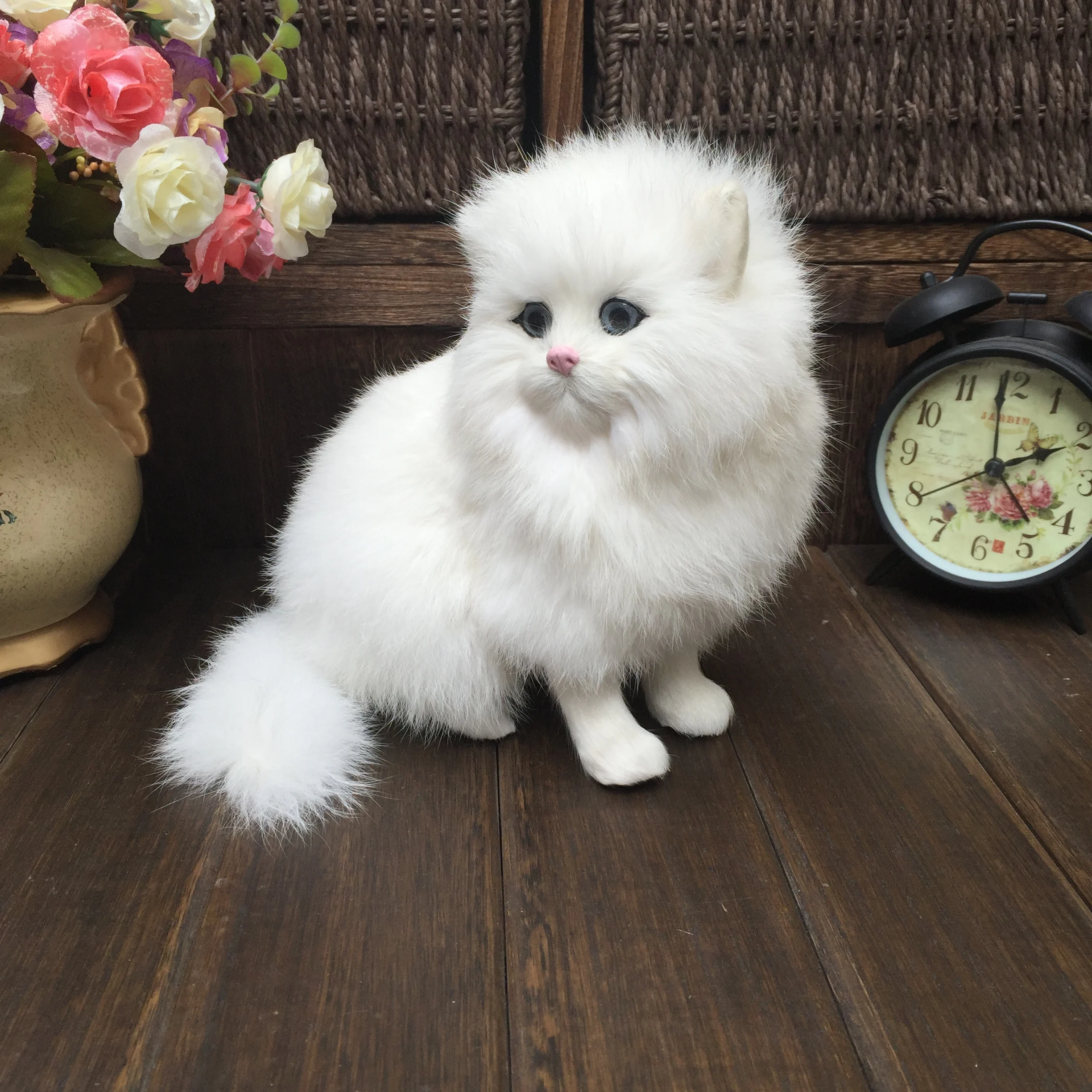 Реалистичная плюшевая игрушка имитация кота кукла белые персидские Коты