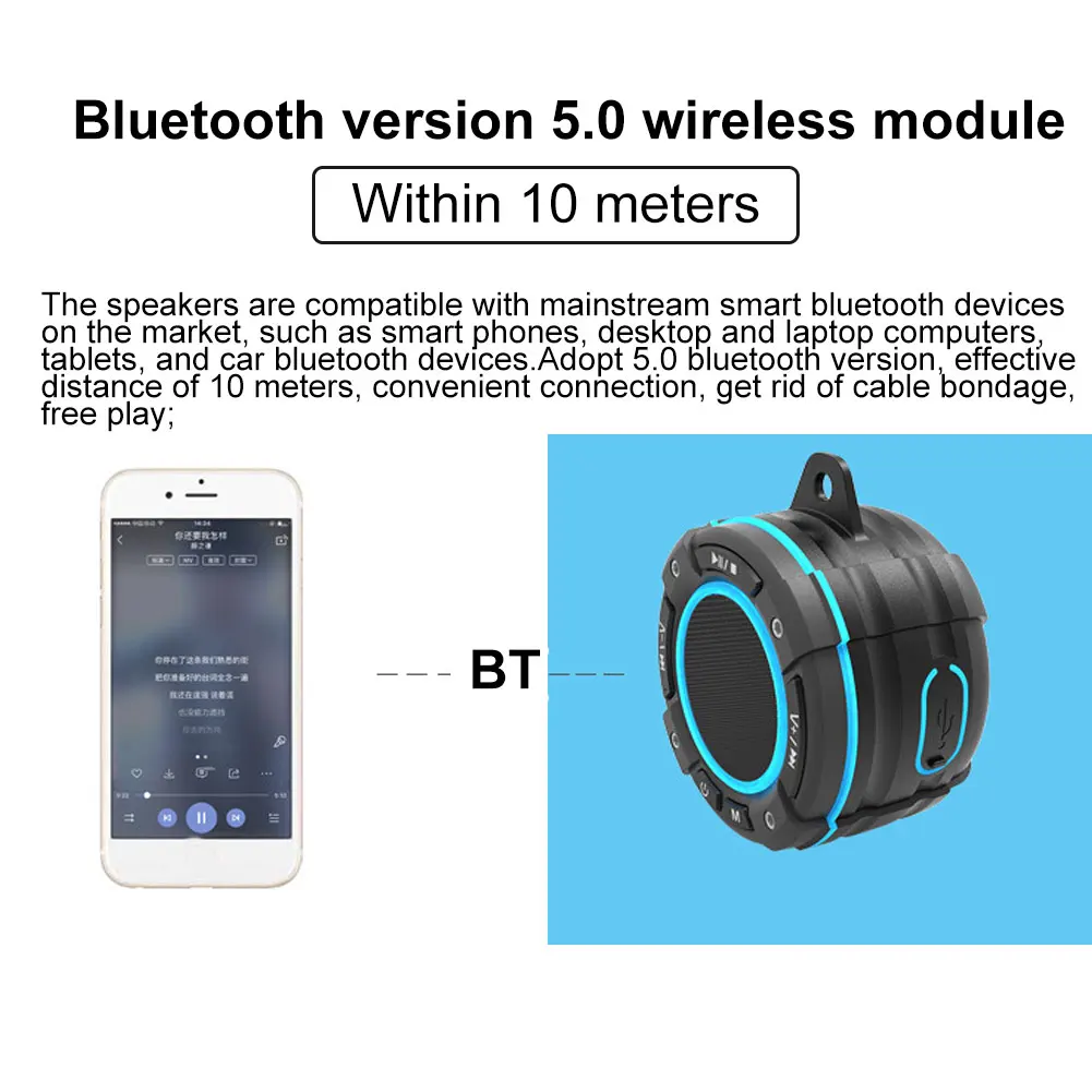 Мини беспроводной Bluetooth Динамик Hands Free водонепроницаемый автомобиль ванная