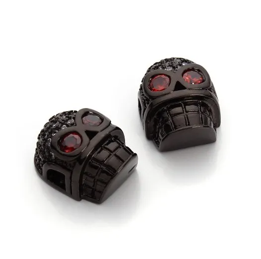 

2 шт./лот 15 мм, бусины-разделители с черепом «сделай сам», оптовая продажа, бусины с микрозакрепкой из фианита для изготовления браслетов из б...