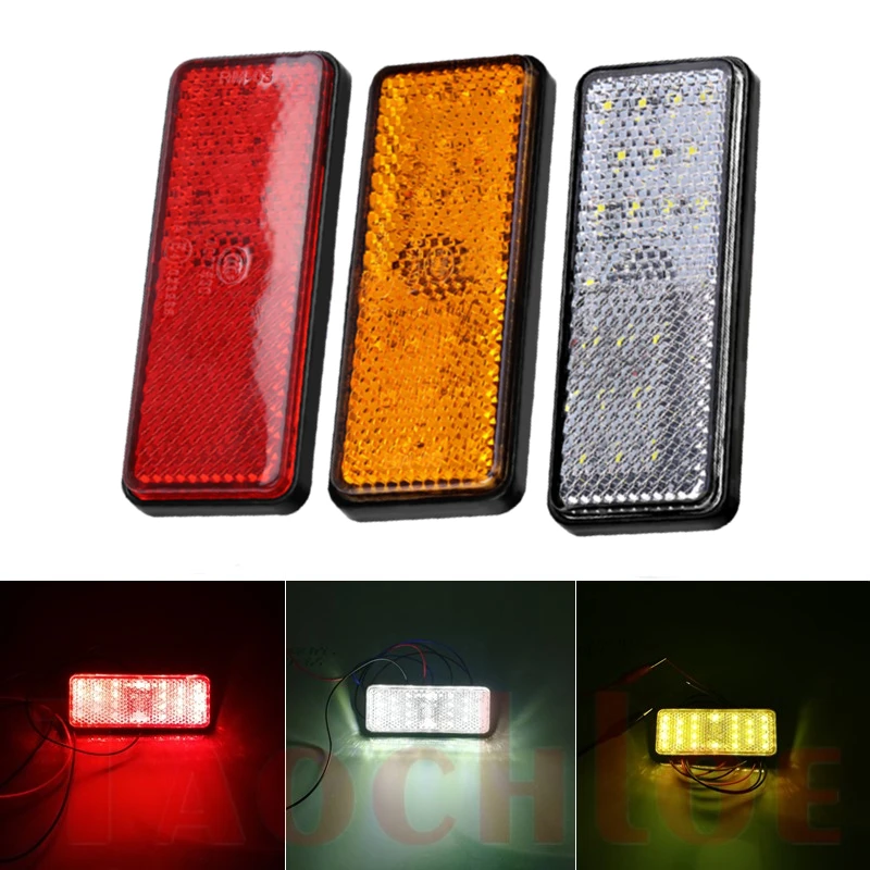 

10Pcs Side Reflector For Motorcycle Bike 12V LED Side Marker Lights For Car Truck Trailer Bus Brake Turn Signal Moto Rear Lamp