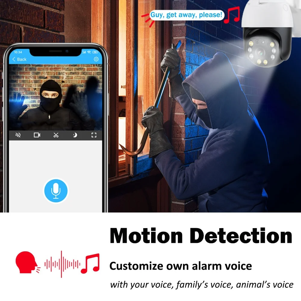 INQMEGA наружная 5MP HD IP камера WiFi 4X зум PTZ купол AI Обнаружение человека CCTV наблюдение
