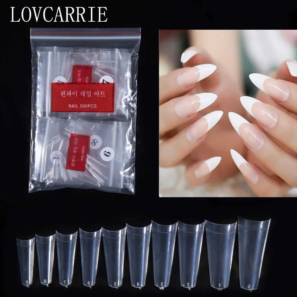 Накладные ногти кончики для французского маникюра 500 шт./пакет полупокрытие