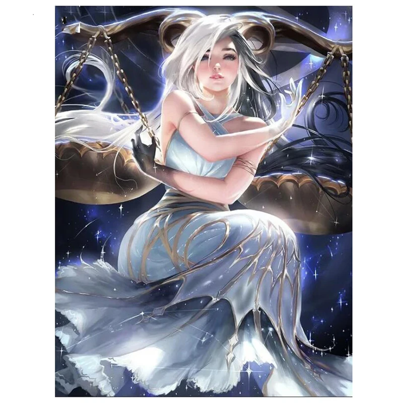 

DIY Diamond Painting Full Square Round Cross Stitch Girl Chinese Zodiac Signs Scorpio 5d Mosaic Embroidery Decoration Art BM206