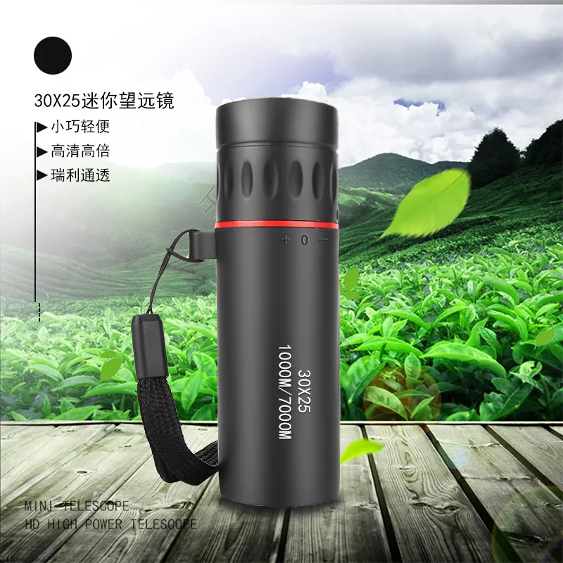 

Outdoor Hiking Telescope 30x25 HD Mini Portable Focusing Telescope Optical Single Tube Binoculars With Integrated Handle Strap