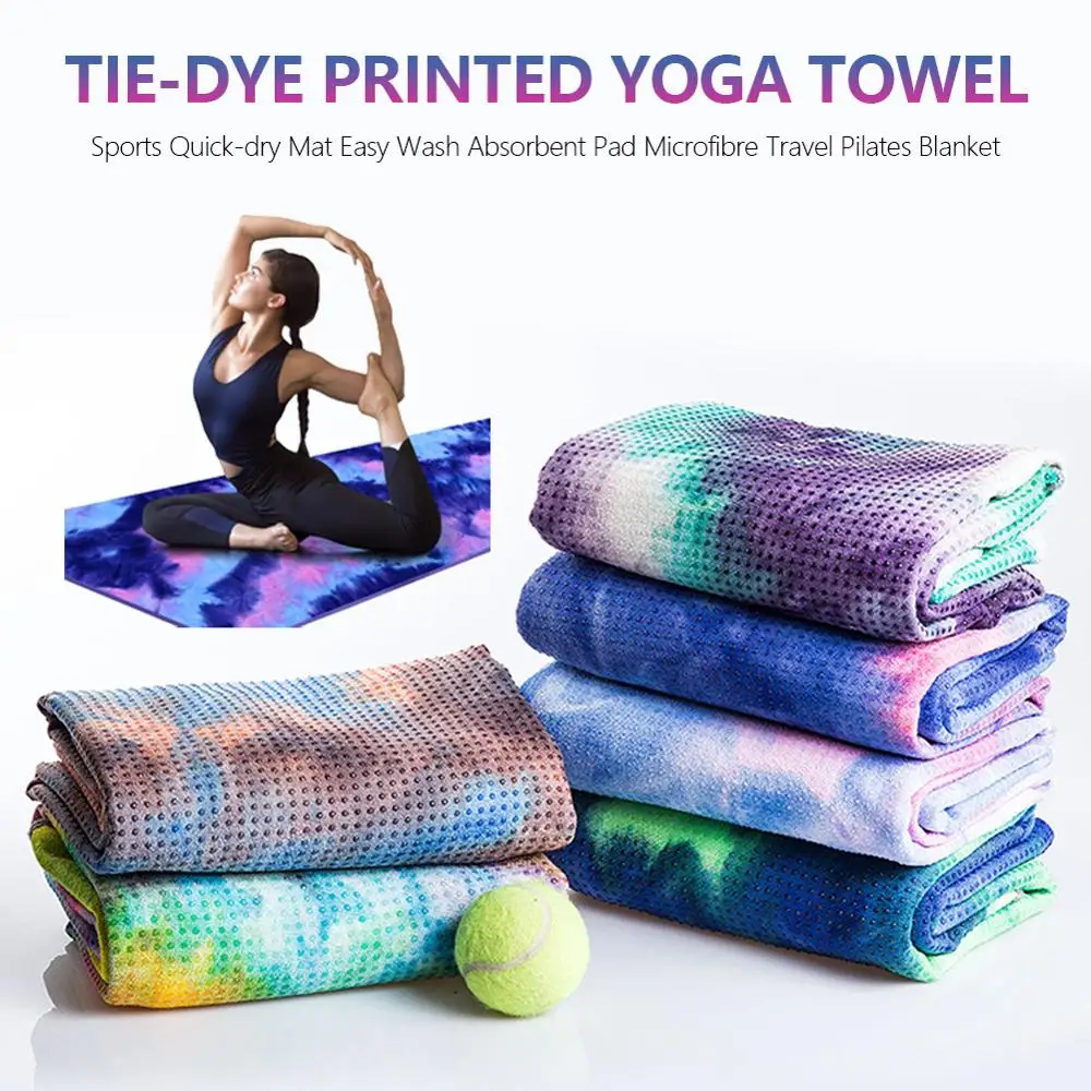 Полотенце для фитнеса 63*183 см коврик йоги с принтом нескользящее полотенце из
