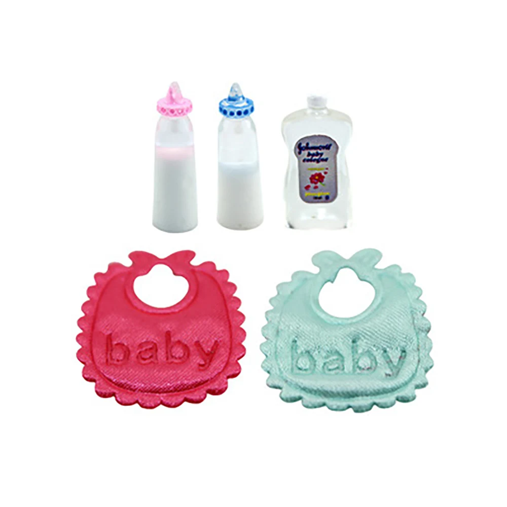 

1/12 Dollhouse Miniature Accessories Mini Feeding Bottle Napkin BB Cream Set Simulation Model Toys for Doll House Decoration