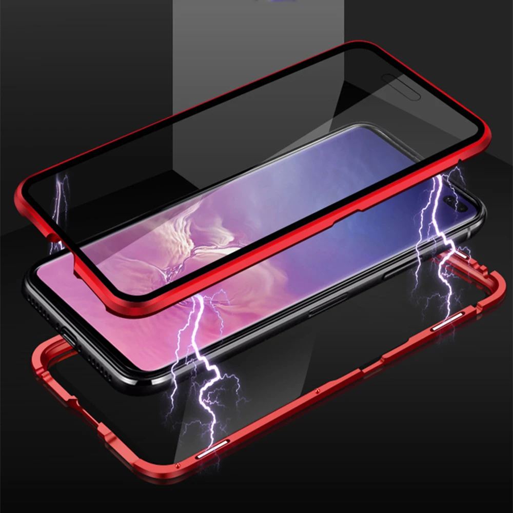 Двухсторонний стеклянный чехол для Samsung S10e магнитный металлический galaxy s 10 plus 10e